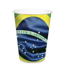 Copo - Bandeira Do Brasil - 240ml - 8 unidades - Cromus - Magazine 25