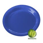Prato de Papel Biodegradável Azul 18cm - 10 unidades - Silverplastic - Magazine 25