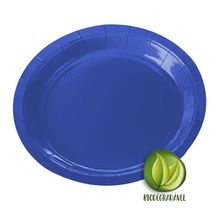 Prato de Papel Biodegradável Azul 18cm - 10 unidades - Silverplastic - Magazine 25