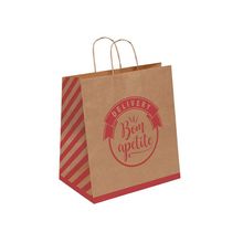 Sacola de Papel Kraft Bom Apetite 28,5X24x12 com 50 un Cromus Delivery Magazine 25