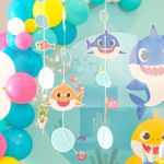 Cortina Decorativa Festa Baby Shark - 6 Unidades - Cromus - Magazine 25