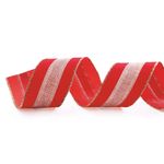 Fita de Juta Vermelha com Faixa Bege - 6,3cm x 914cm  - 1 unidade - Cromus - Magazine 25