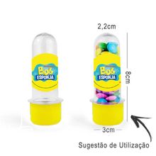 Mini Tubete Lembrancinha Amarelo - Festa Bob Esponja - 8cm - 20 unidades - Magazine 25