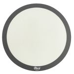 Tapete Silicone - Redondo - 38x38 Cm Branco e Cinza - Com Fibra De Vidro - 1 unidade - Cromus Linha Profissional Allonsy
