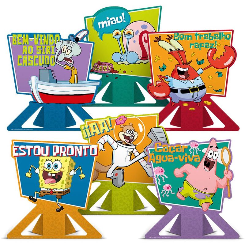 Decoração de Mesa - Bob Esponja - 6 unidades - Regina - Magazine 25